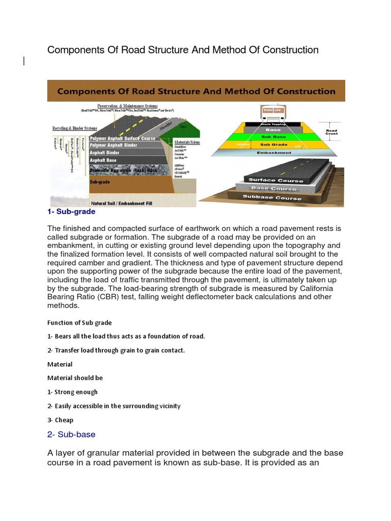 Road Structure Components and Construction | PDF | Road | Road Surface