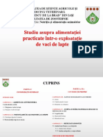 Studiu Asupra Alimentației Practicate Într-O Exploatație de Vaci de Lapte