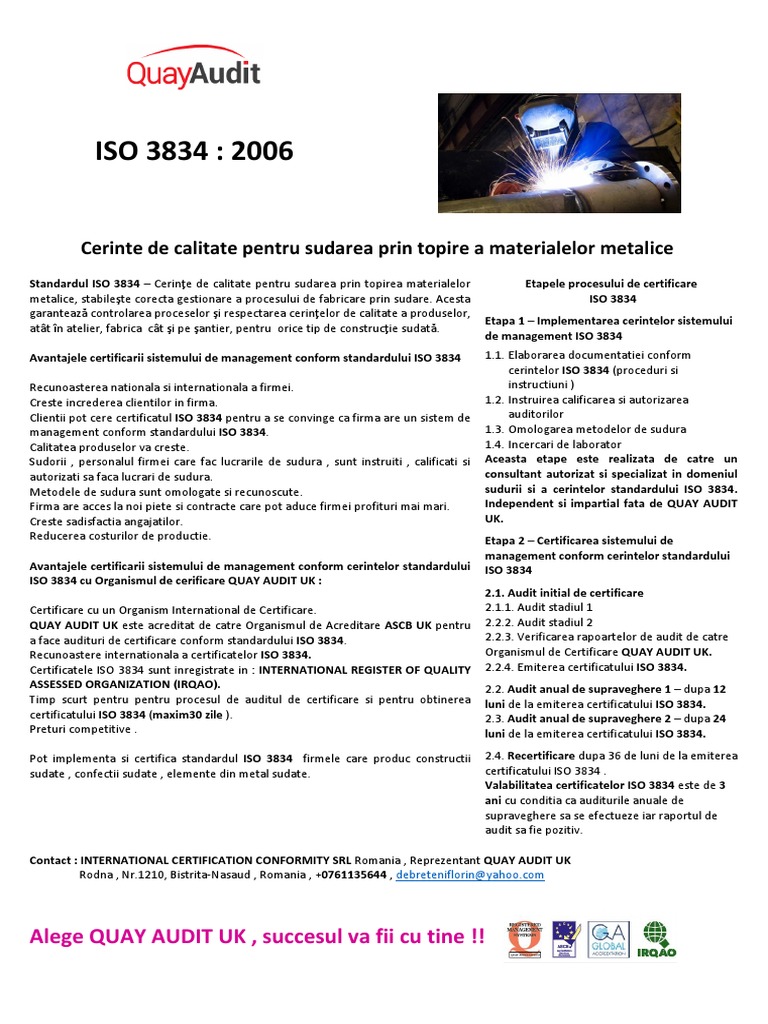 Standardul ISO 3834 | PDF