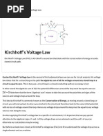 Kirchhoff's Voltage Law and The Conservation of Energy