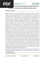 An Analysis On The Financial Awareness and Literacy Among The Students of Cagayan State University Andrews Campus