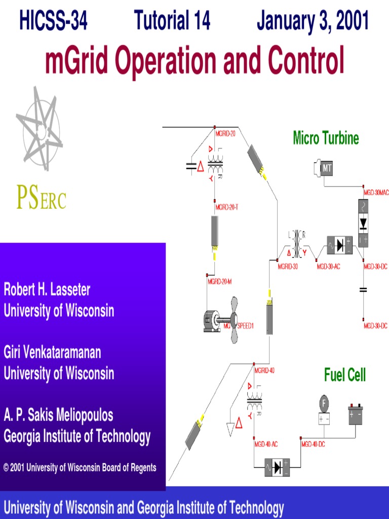 Mgrid Operation and Control: Hicss-34 Tutorial 14 January 3, 2001 | PDF