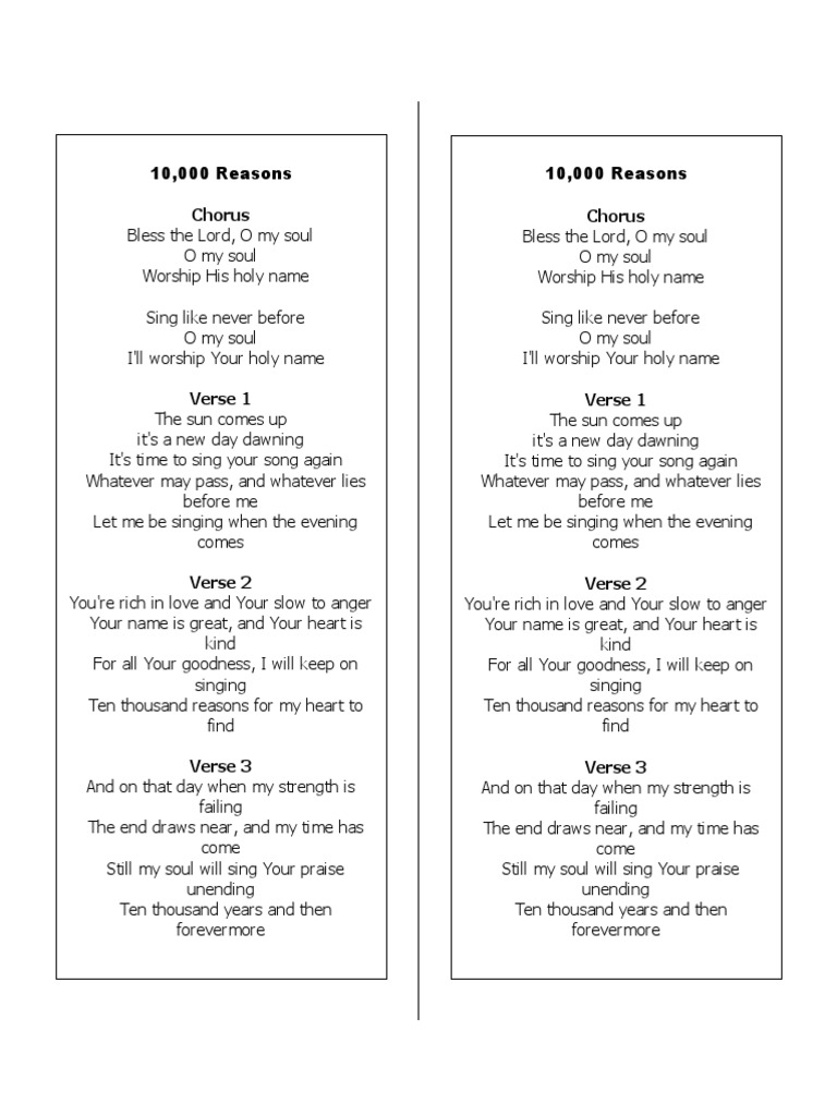 10 000 Reasons Songs Musical Compositions