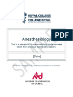 Anesthesiology MCQ Sample Exam e PDF