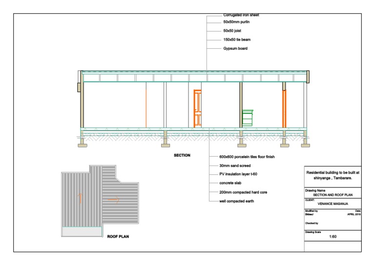 Residential Roof Plan & Section | PDF