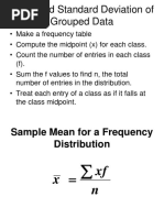 Mean and Standard Deviation of Grouped Data