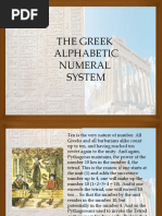 The Greek Alphabetic Numeral System