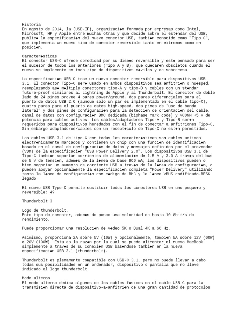 Usb Tipo C Pdf Usb Ingenieria Informatica