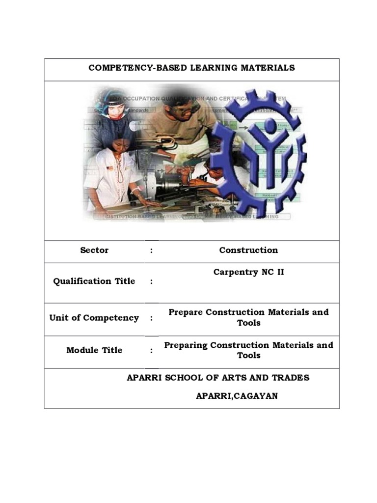 CBLM Common Prepare Construction Materials PDF Masonry Building