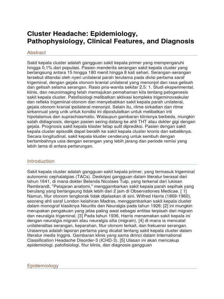 Cluster Headache NCBI SINTA PDF