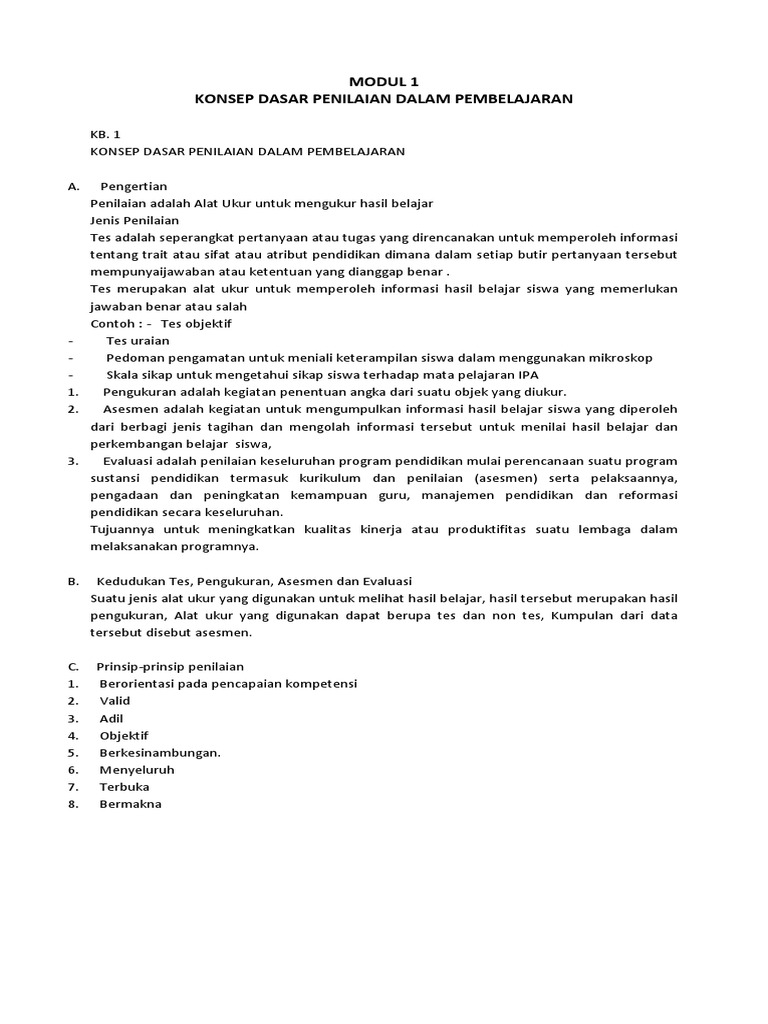 Evaluasi Pembelajaran di SD | PDF | Karier & Perkembangan ...