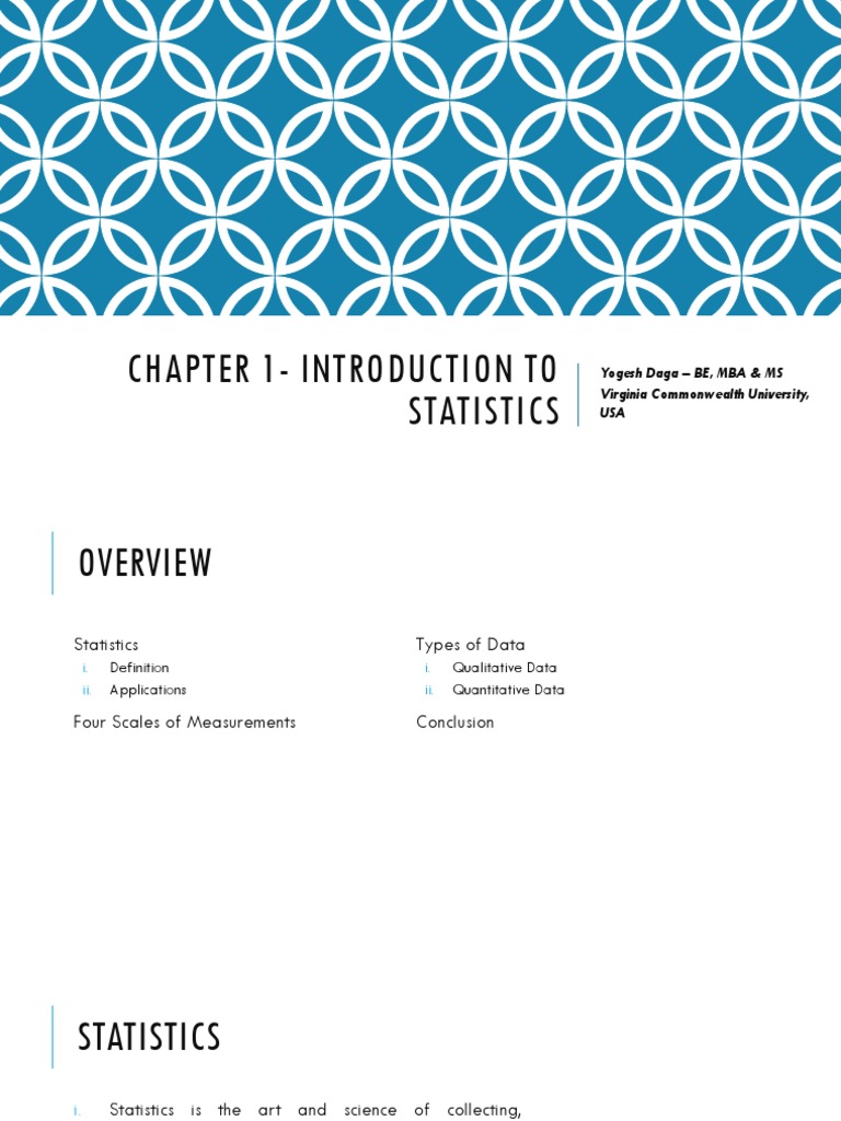 Chapter 1 - Introduction To Statistics | PDF