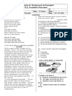 Recuperação de Português: Interpretação de textos e identificação de orações