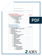 AORN Sample Cleaning Checklist Includes or and Pre and Postop