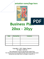 Business Plan 20xx - 20yy: Insert Organisation Name/logo Here