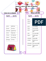 Días y meses en quechua