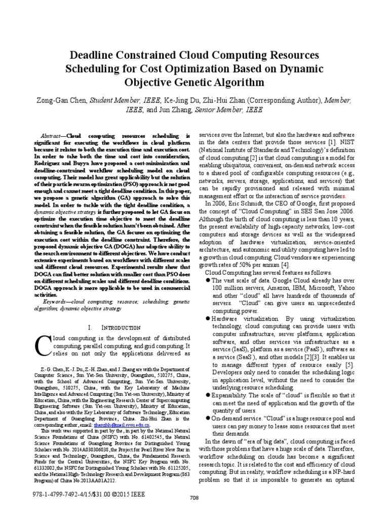 Deadline Constrained Cloud Computing Resources Scheduling For Cost ...
