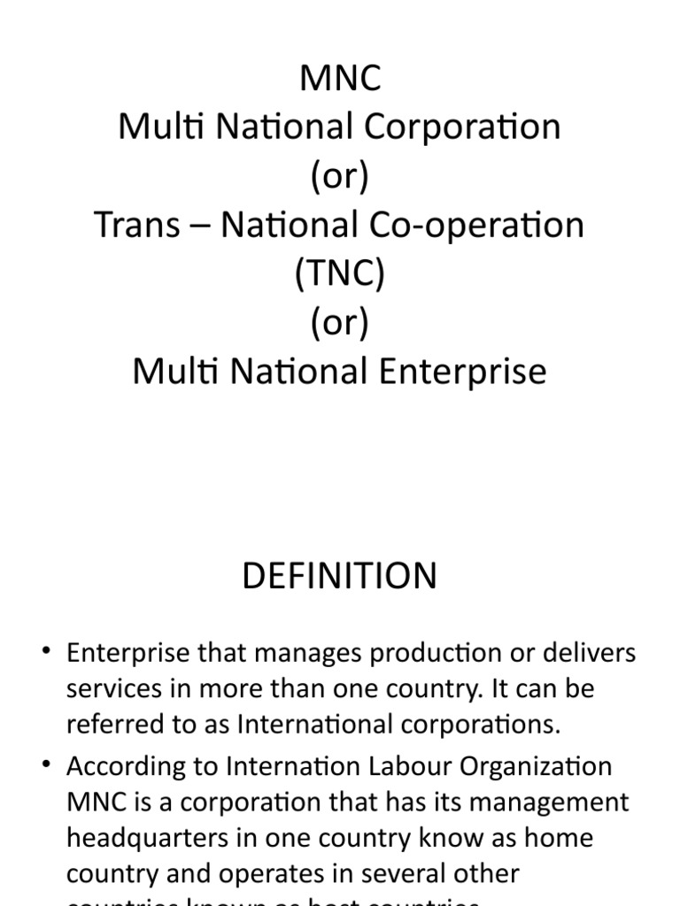 MULTINATIONAL CORPORATION MNC visual data 2