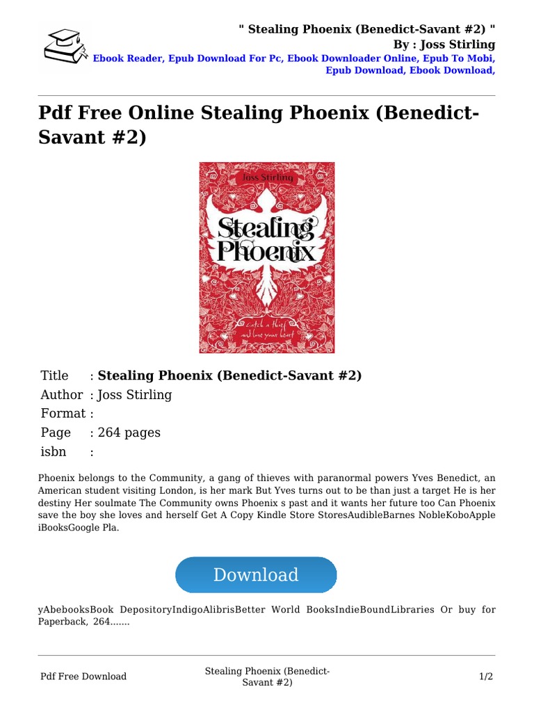 Stealing Phoenixbenedictsavant 2 By Joss Stirling Electronic Publishing E Books