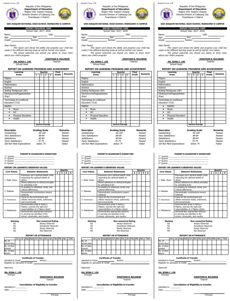 Student Progress Report Card | PDF | Value (Ethics) | Behavioural Sciences
