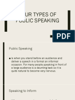 Four Types of Public Speaking