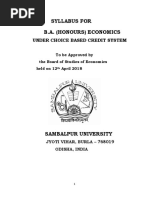 Syllabus For B.A. (Honours) Economics: Under Choice Based Credit System