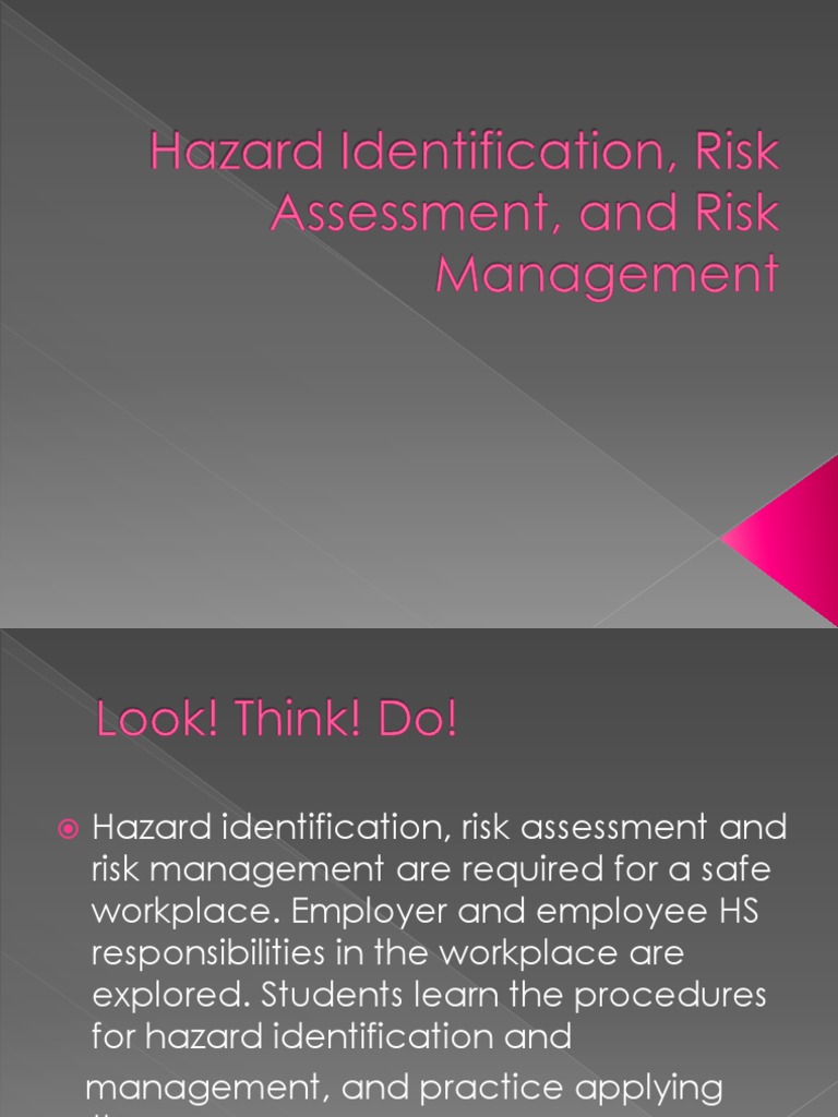 Hazard Identification and Risk Management | PDF | Personal Protective ...