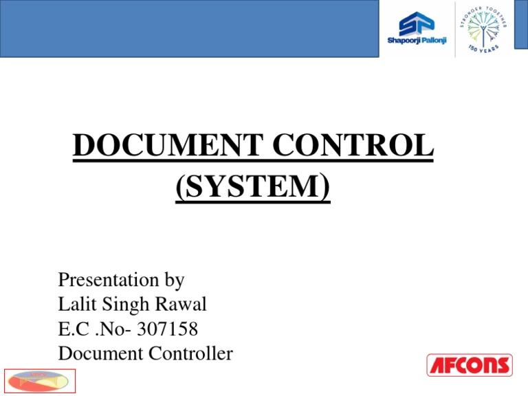 Document Control (System: Presentation by Lalit Singh Rawal E.C .No ...