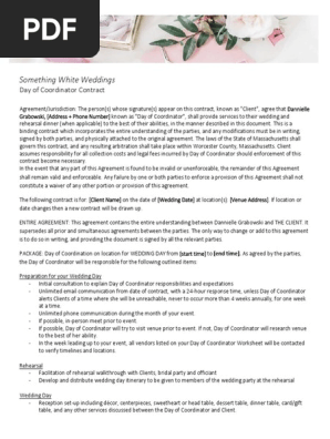 day of coordinator - contract - template
