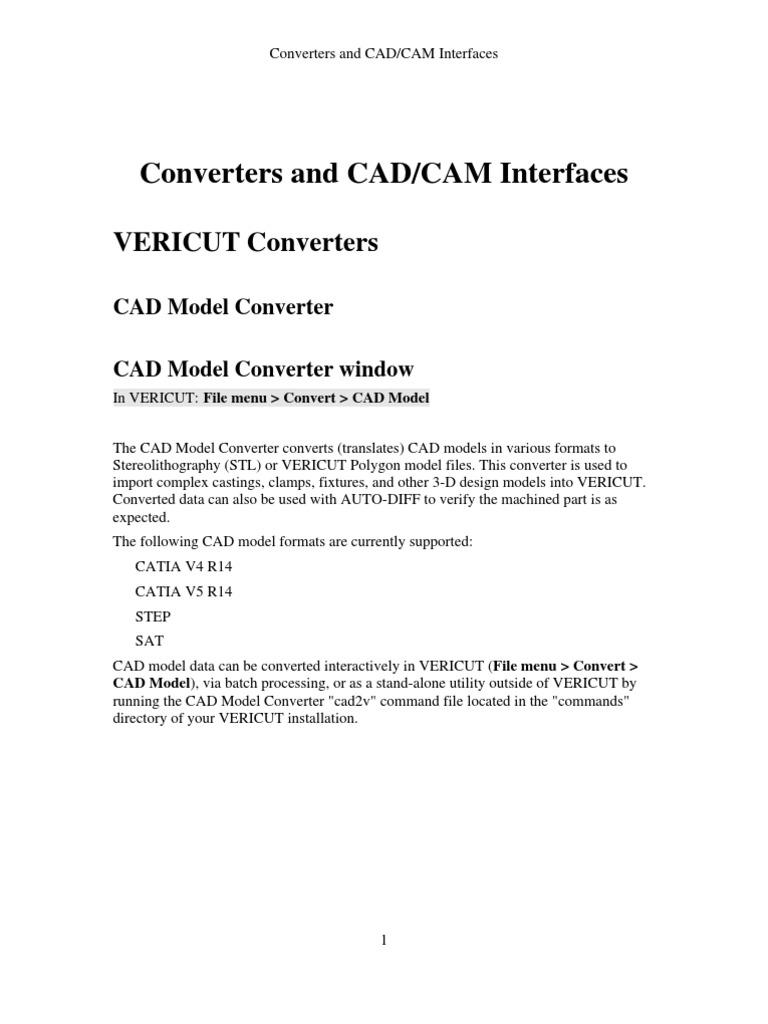 Converters and CAD/CAM Interfaces | PDF | Input/Output | Computer File
