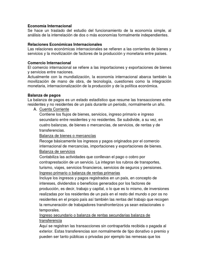 Comercio Internacional y Globalización | PDF | Balance de pagos | Ciclo ...