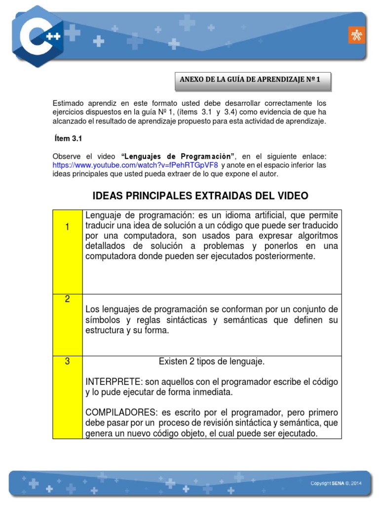 Actividad 1 Terminada | PDF | Programación de computadoras | Lenguaje ...
