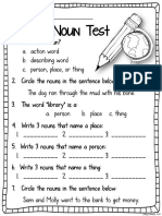 Noun Test Grade 4 Activity Sheet
