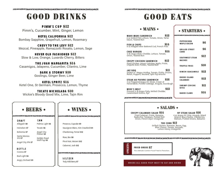 The Backyard Menu (Inside) Hamburgers North American Cuisine