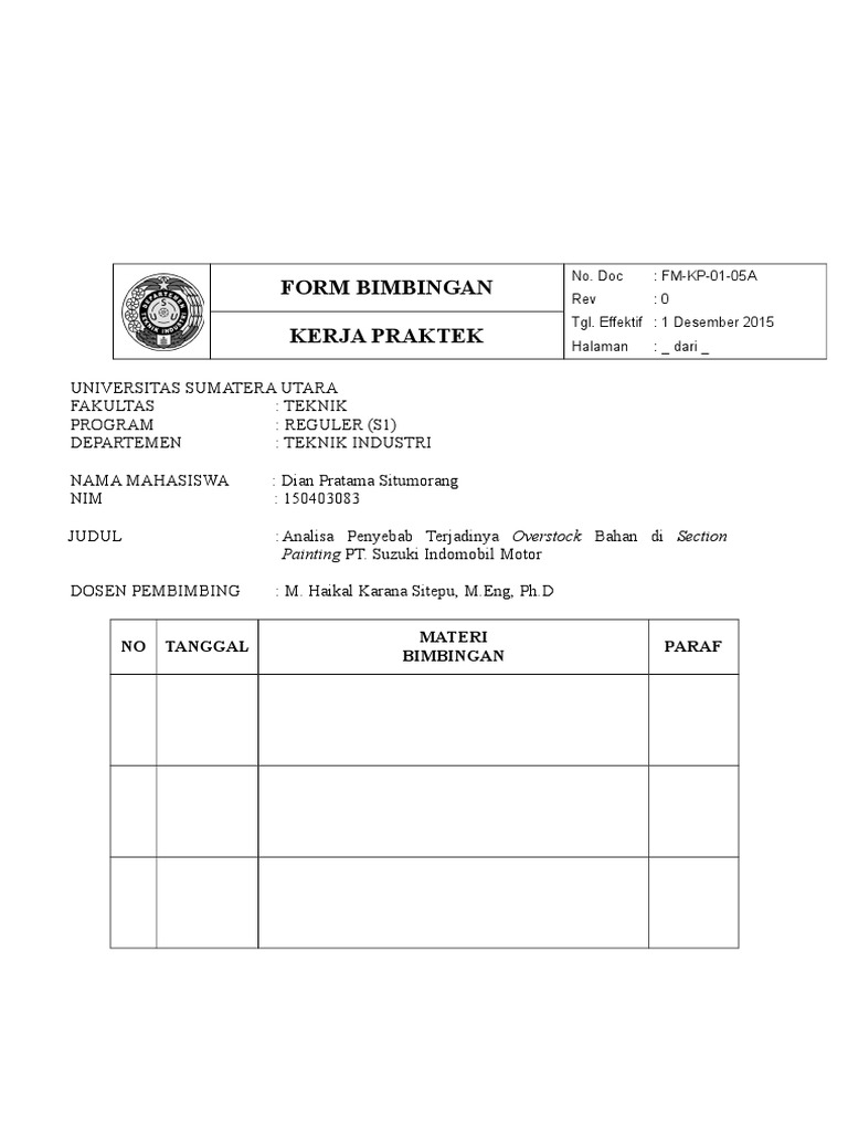 L-8 Form Bimbingan Dan Penilaian Dari Perusahaan | PDF