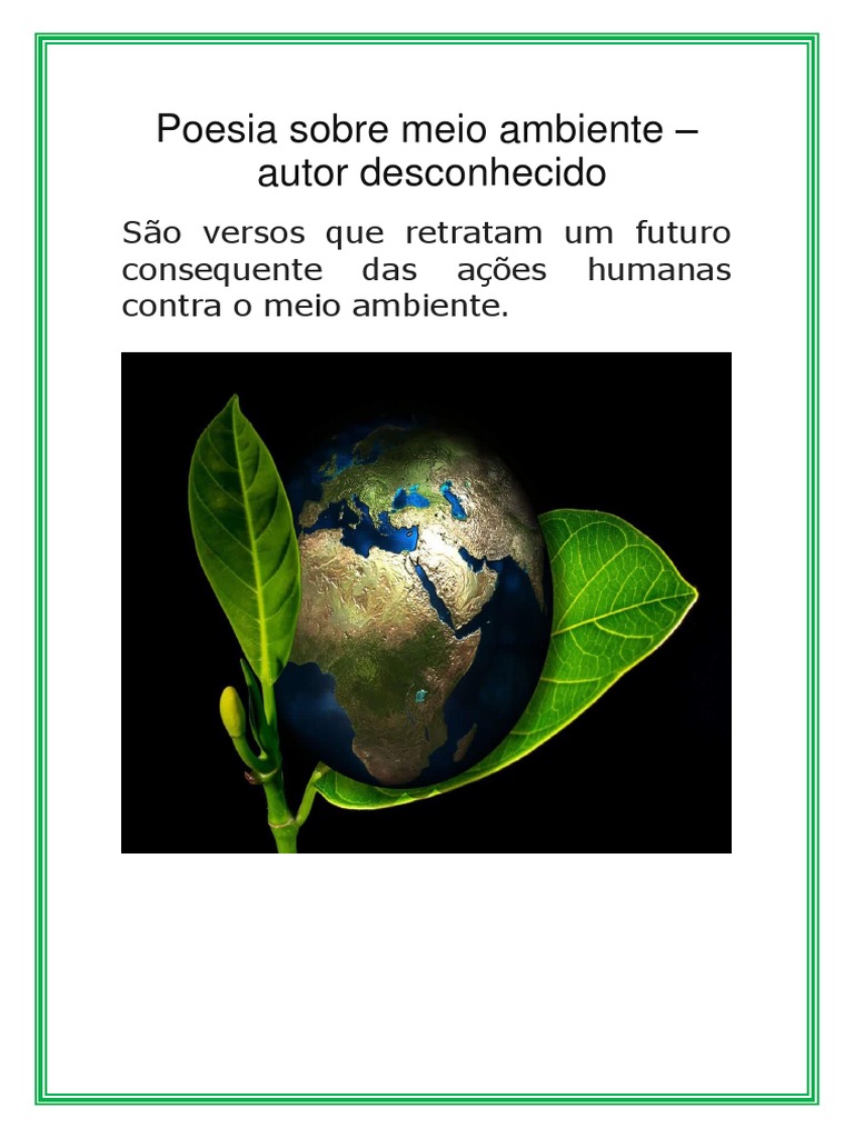 Poesia Sobre Meio Ambiente | PDF | Natureza | Aves