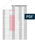 No de Factura Valor Fecha Apertura Fecha Final