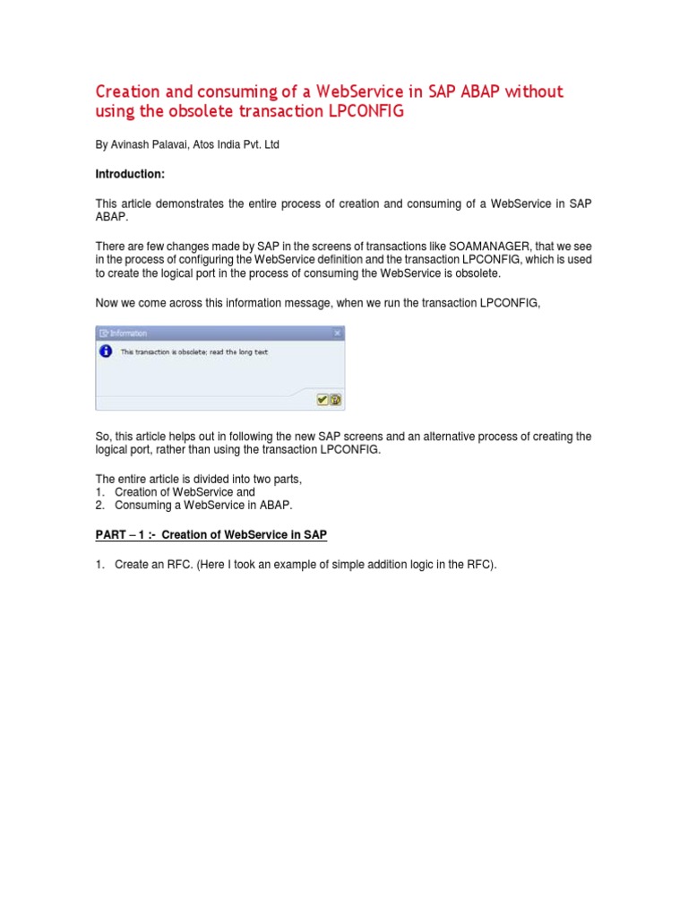 Creating SAP ABAP Web Services Guide | PDF | Proxy Server | Tab (Gui)