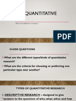 Lesson 2: Types of Quantitative Research