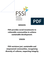 Mission FSSI Provides Social Investments To Vulnerable Communities To Achieve Sustainable Development. Vision