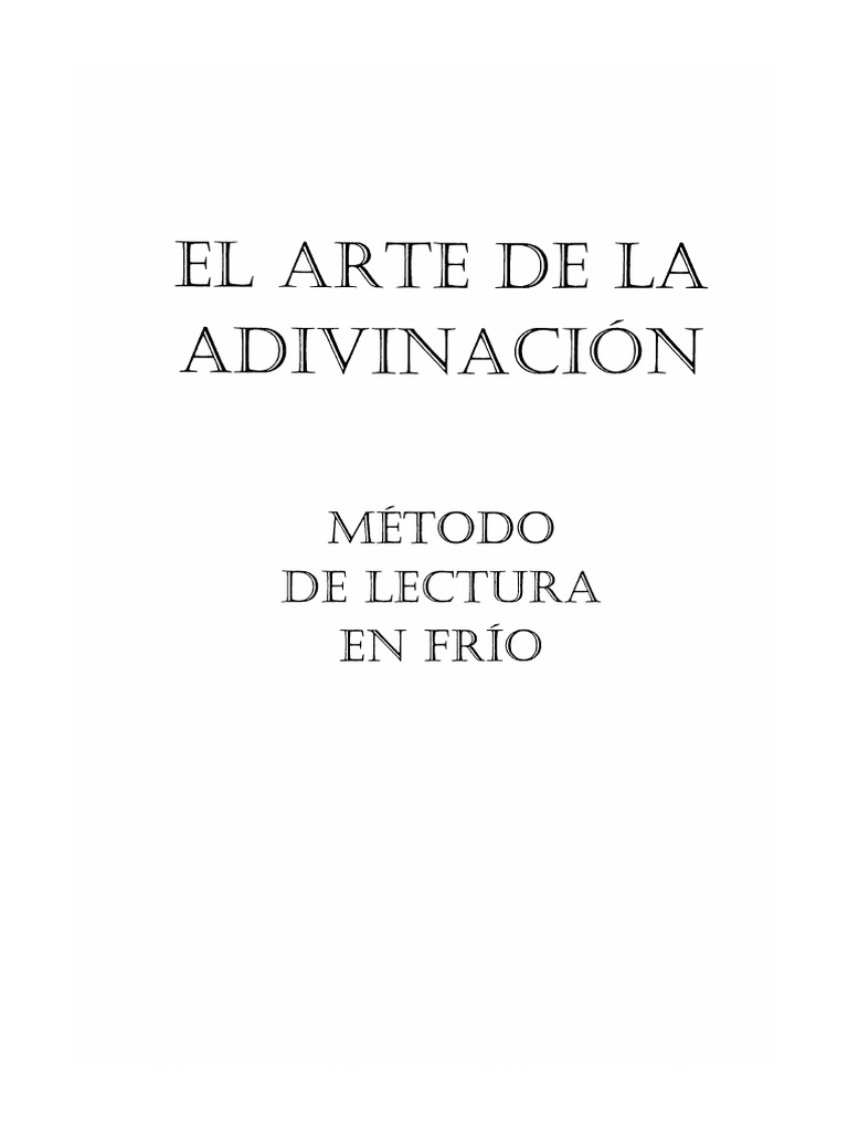 El Arte de La Lectura en Frio PDF Pseudo beca Metafísica