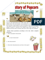 The History of Popcorn Grammar Drills Picture Description Exercises 