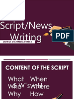 Script/News Writing: District Multimedia Bureau