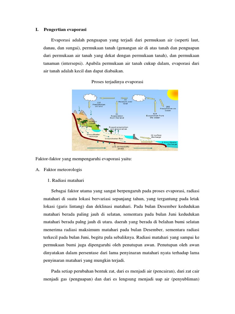 Evaporasi Adalah Penguapan Yang Terjadi Dari Permu | PDF