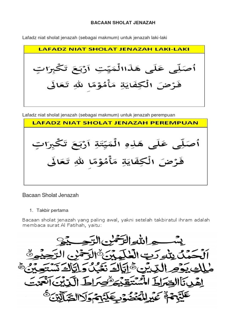 Bacaan Sholat Jenazah Docx