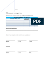 Formato MODELO Registro Civil de Nacimiento