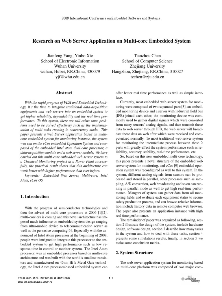 Research On Web Server Application On Multi-Core Embedded System | PDF ...