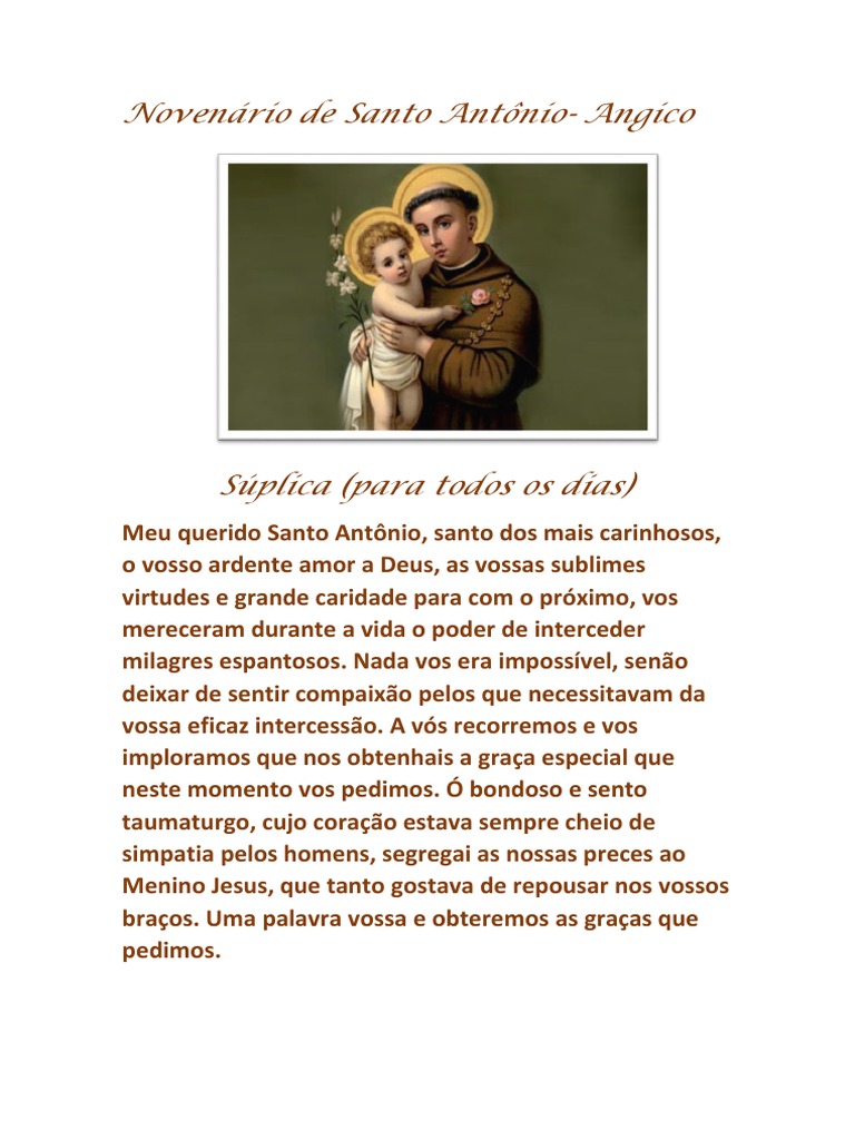 Novena de Santo Antônio 2018 | PDF | Eucaristia | Amor