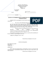 Notice of Termination With Substitution