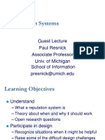 Reputation Systems Guest Lecture